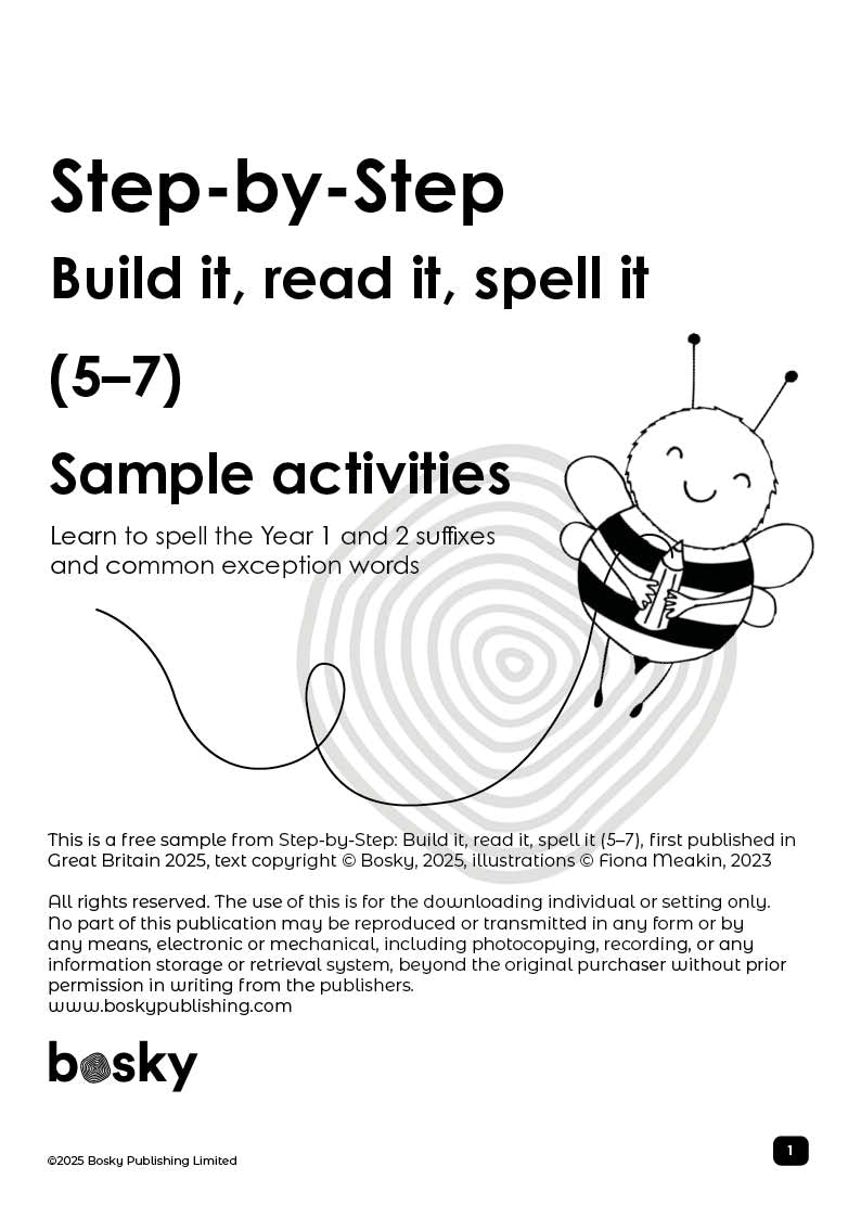 Sample activities, Step-by-Step: Build it, read it, spell it (5-7) FREE